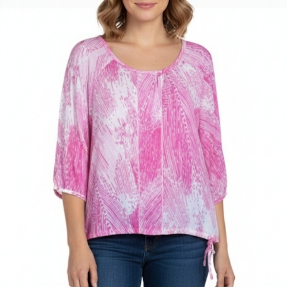 Calvin Klein Pink and White Women's Top size medium